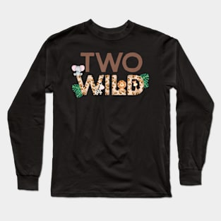 Wild Two Animal Safari 2nd Birthday Theme Family Boy Girl Long Sleeve T-Shirt